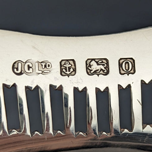 1938年 英国ヴィンテージ 純銀(925シルバー) フルーツボウル コンポート 直径26cm 470g Joseph Gloster Ltd